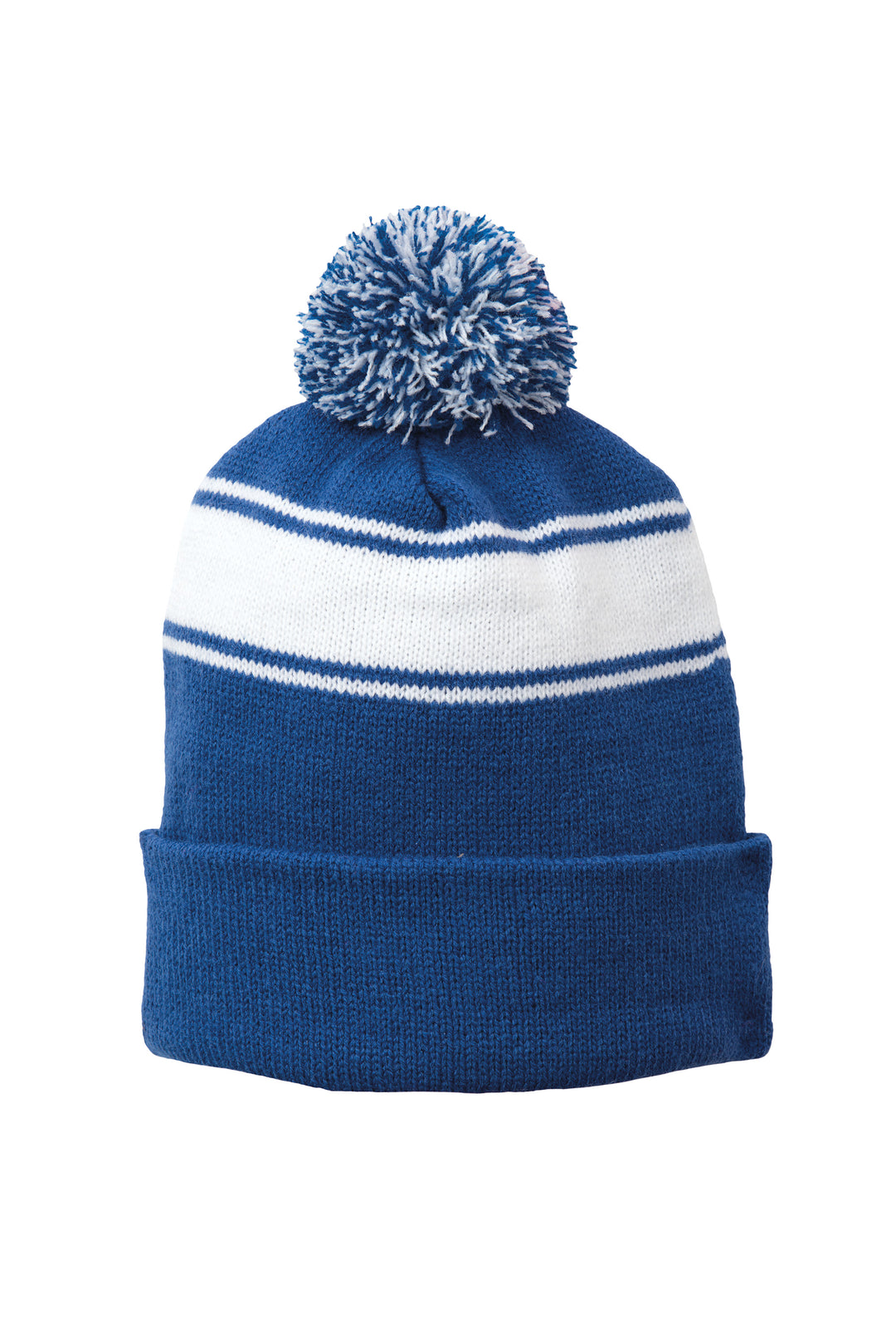 Sport-Tek® Stripe Pom Pom Beanie